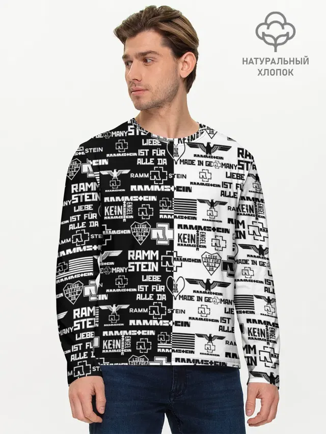 Мужской лонгслив базовый с принтом «Rammstein»