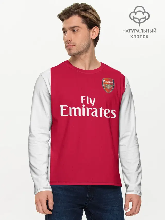 Мужской лонгслив базовый с принтом «Арсенал — Arsenal home 19-20»