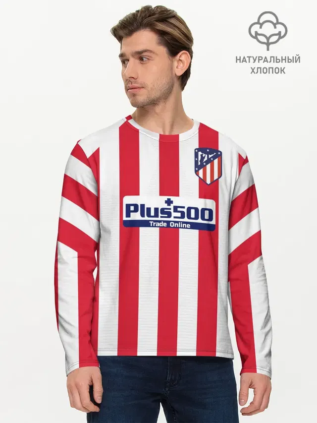 Мужской лонгслив базовый с принтом «Atletico Madrid — Joao Felix home 19-20»