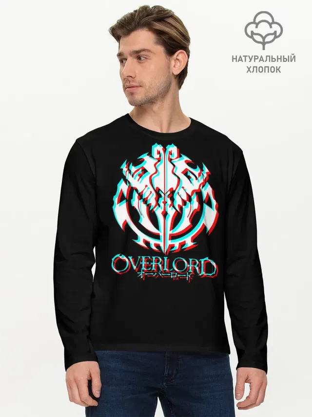 Мужской лонгслив базовый с принтом «Overlord»