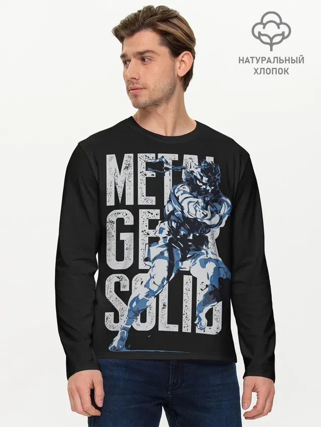 Мужской лонгслив базовый с принтом «Metal Gear»