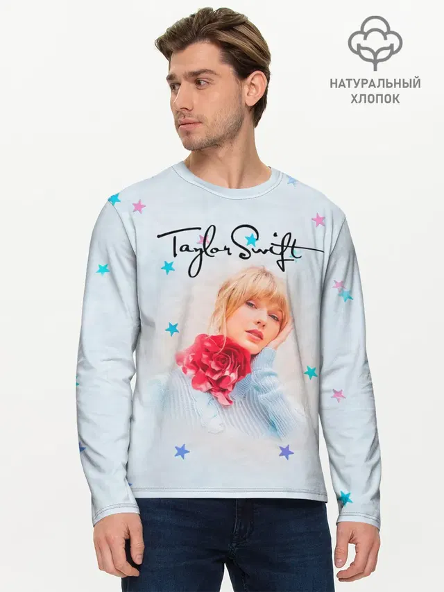 Мужской лонгслив базовый с принтом «Taylor Swift»