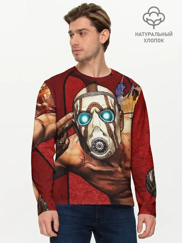 Мужской лонгслив базовый с принтом «Разные игры — BORDERLANDS 3»