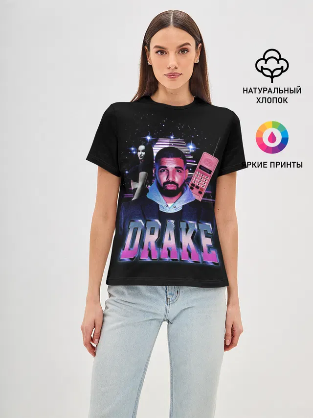 Женская базовая футболка с принтом «Drake — ДРЕЙК ГРЭМ»