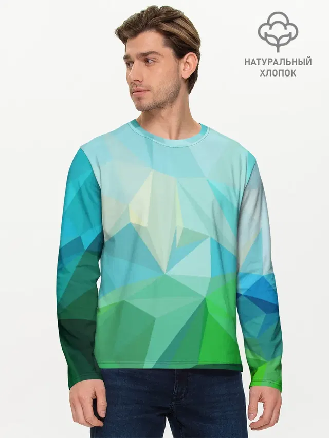 Мужской лонгслив базовый с принтом «Geometry»