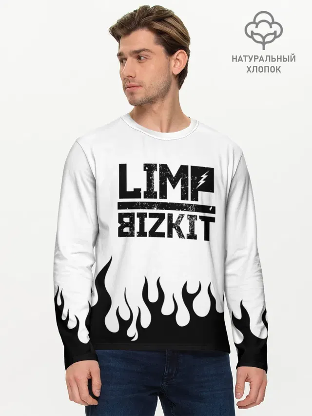 Мужской лонгслив базовый с принтом «Limp Bizkit»