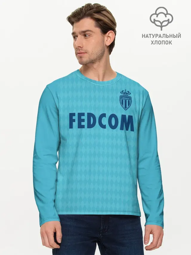Мужской лонгслив базовый с принтом «Монако — Golovin third 19-20»