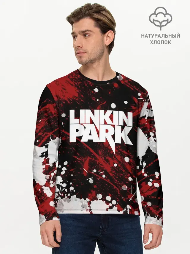 Мужской лонгслив базовый с принтом «Linkin Park logo»