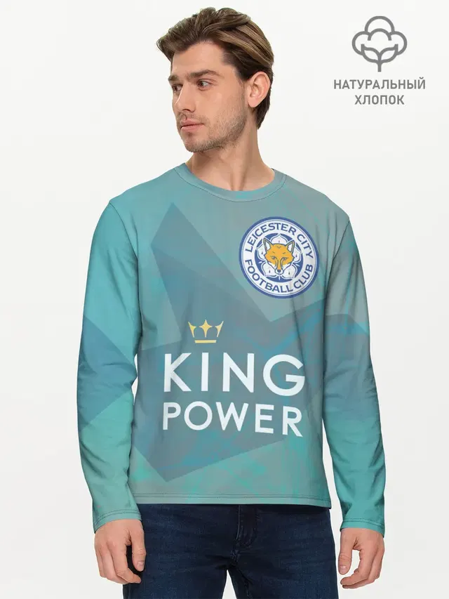 Мужской лонгслив базовый с принтом «Leicester City — Лестер Сити»