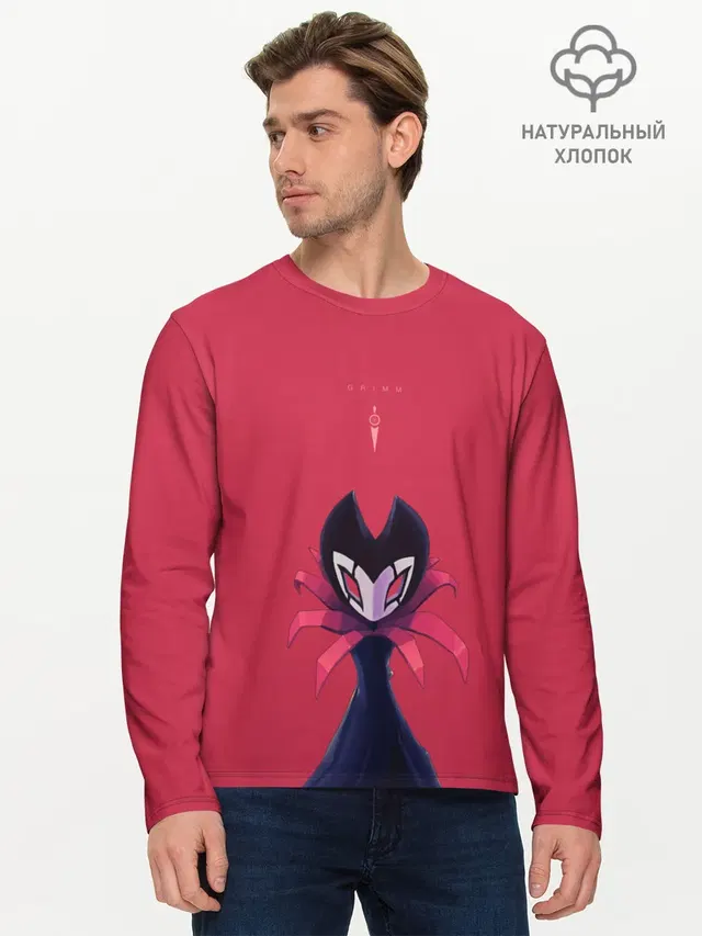 Мужской лонгслив базовый с принтом «Hollow Knight»