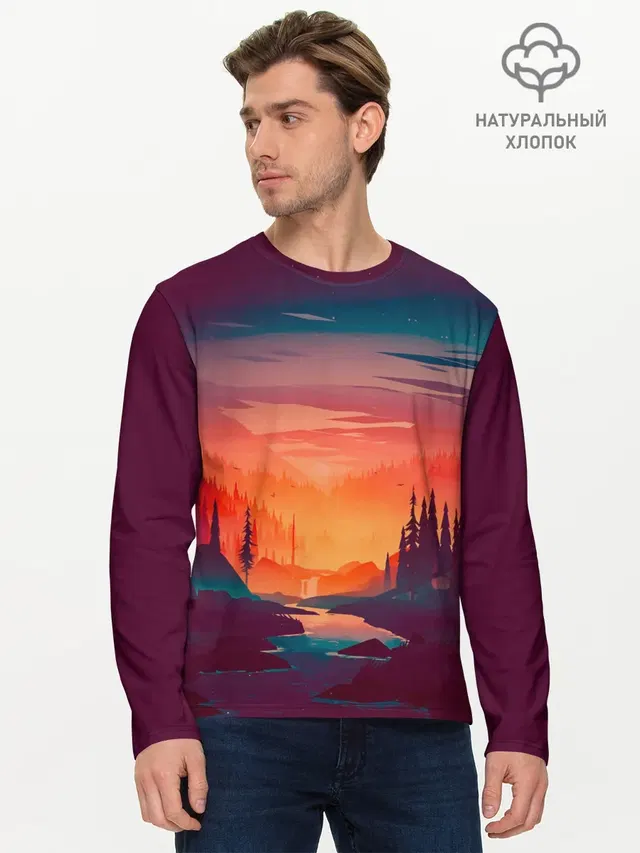 Minimal forest sunset