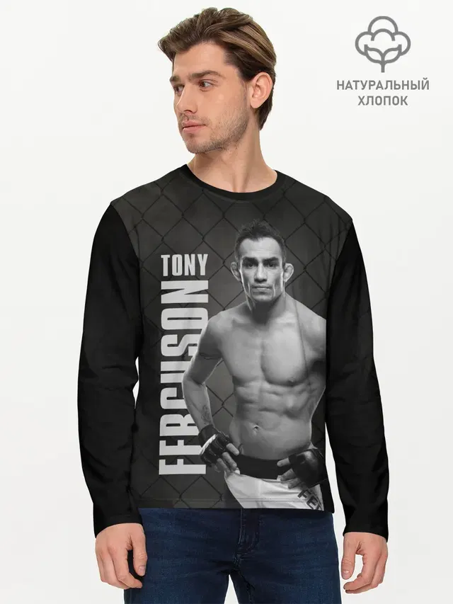 Мужской лонгслив базовый с принтом «MMA — Tony Ferguson»