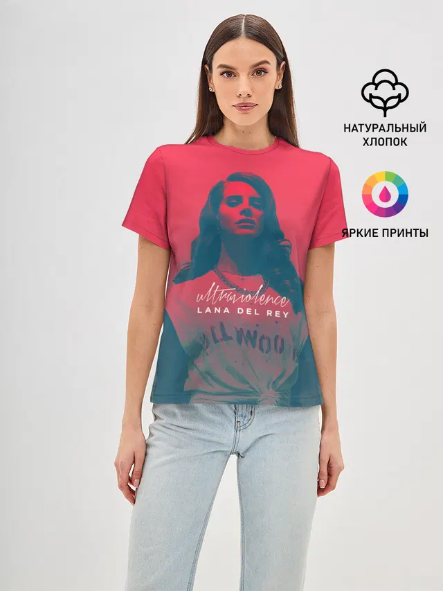 Женская базовая футболка с принтом «Lana Del Rey — Ланочка»