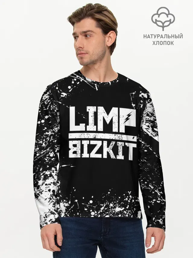 Мужской лонгслив базовый с принтом «Limp Bizkit»
