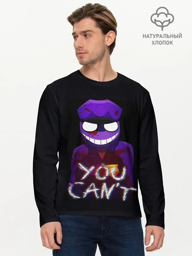 Мужской лонгслив базовый с принтом «Five Nights At Freddy\s»