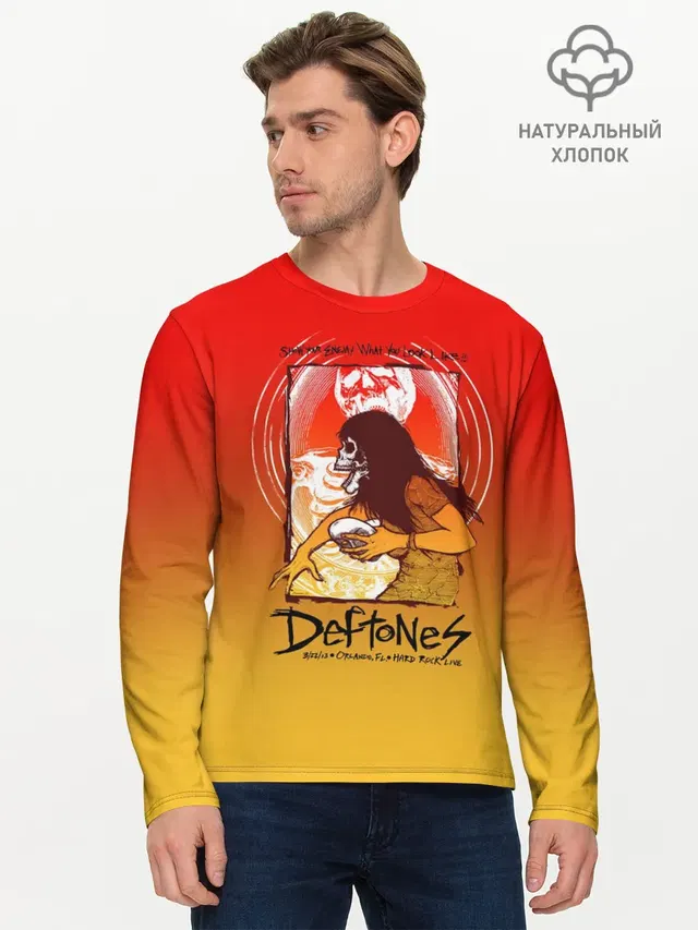 Мужской лонгслив базовый с принтом «Deftones — Deftones Poster»