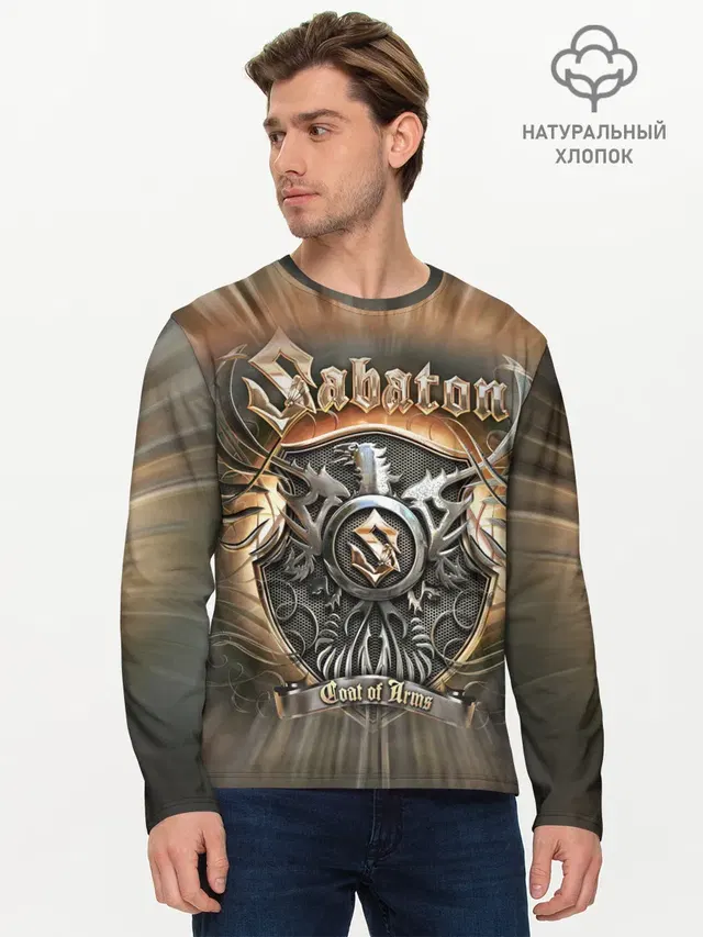 Мужской лонгслив базовый с принтом «Coat of Arms»