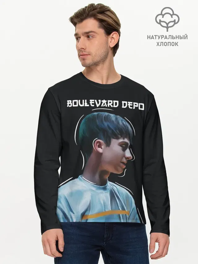 Мужской лонгслив базовый с принтом «Boulevard Depo — Тёма Кулик»