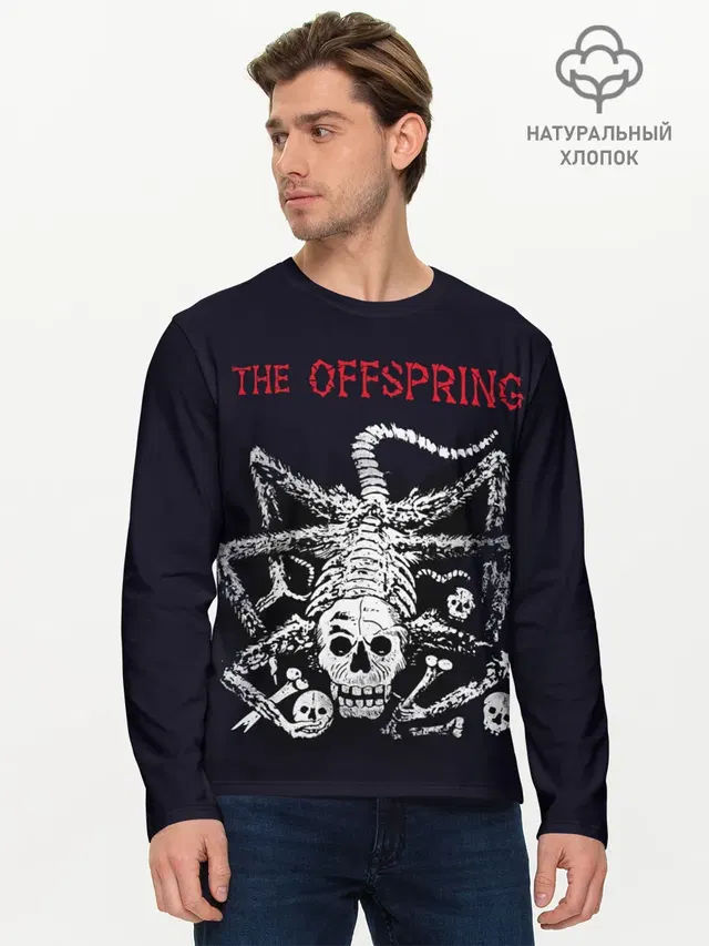 Мужской лонгслив базовый с принтом «Offspring»
