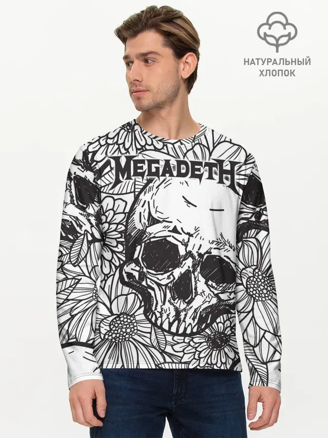 Мужской лонгслив базовый с принтом «Megadeth»