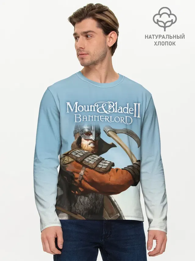 Мужской лонгслив базовый с принтом «Mount and Blade — Mount and Blade 2»