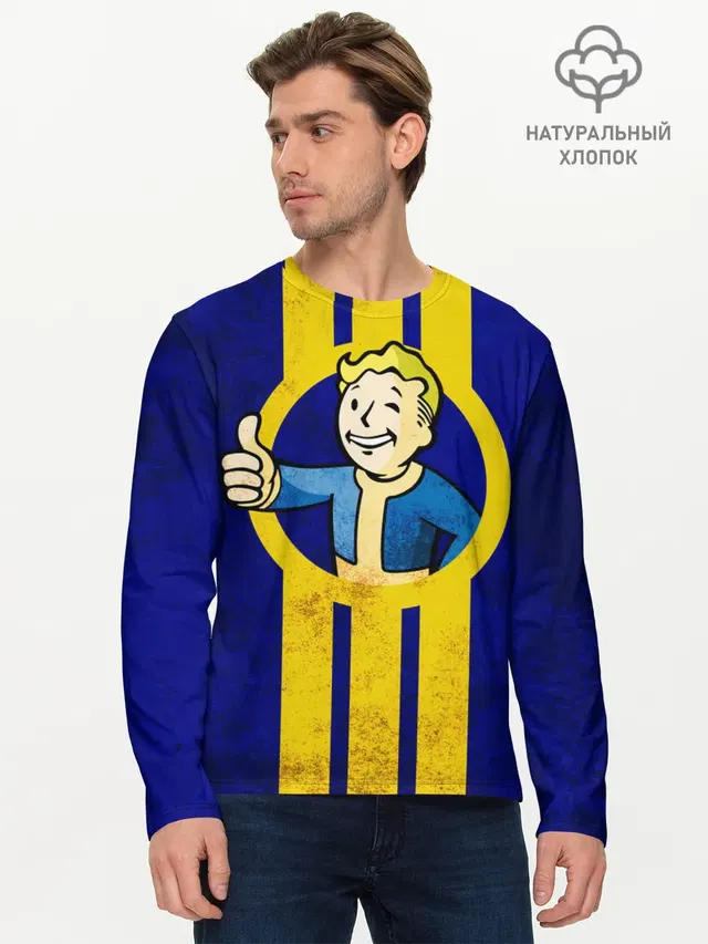 Мужской лонгслив базовый с принтом «Fallout 4»