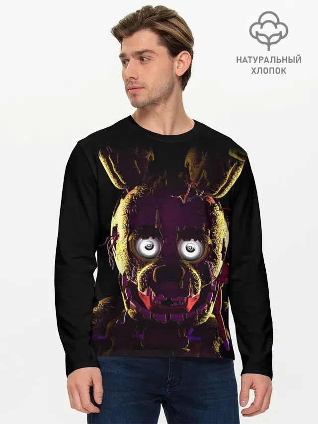 Мужской лонгслив базовый с принтом «Five Nights At Freddy\s — FNAF [2]»