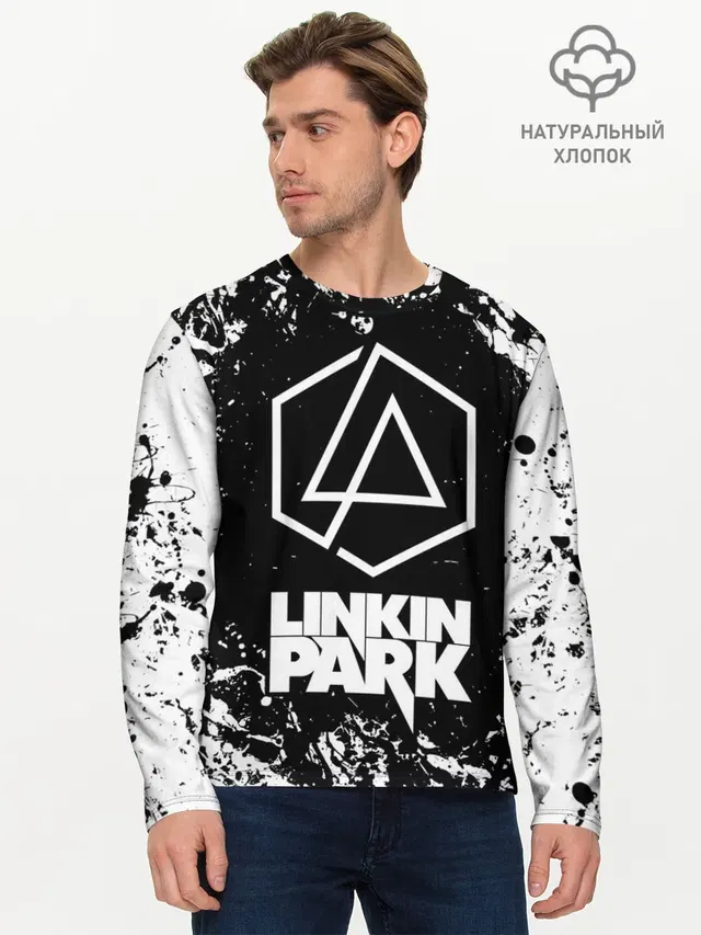 Мужской лонгслив базовый с принтом «Linkin Park 2»