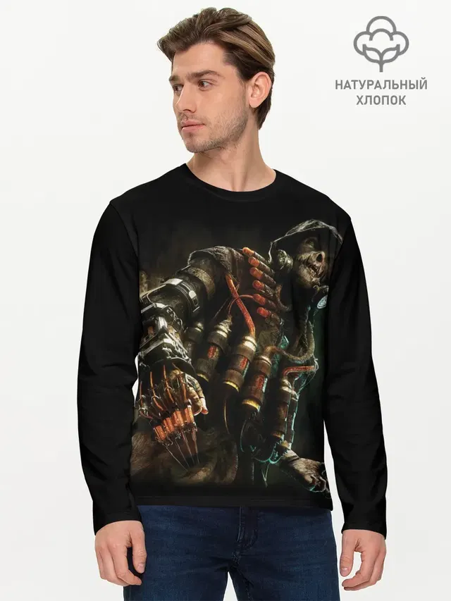 Мужской лонгслив базовый с принтом «Batman Arkham Knight — Scarecrow»