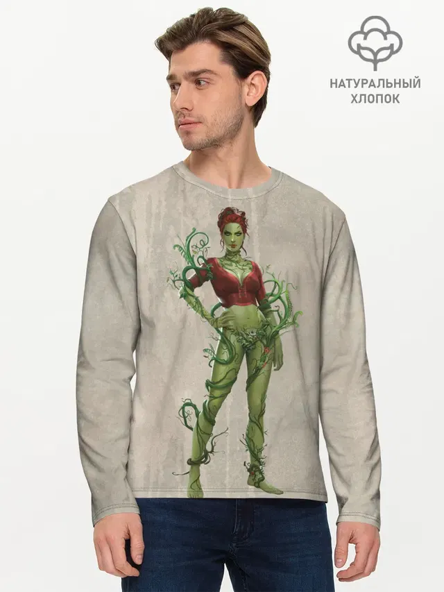 Мужской лонгслив базовый с принтом «Batman Arkham Knight — Poison Ivy»