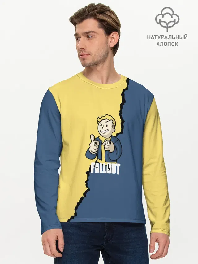 Мужской лонгслив базовый с принтом «Fallout logo boy»