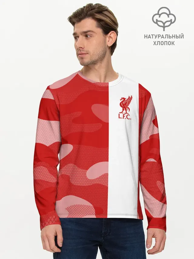 Мужской лонгслив базовый с принтом «camouflage — Liverpool F.C.»