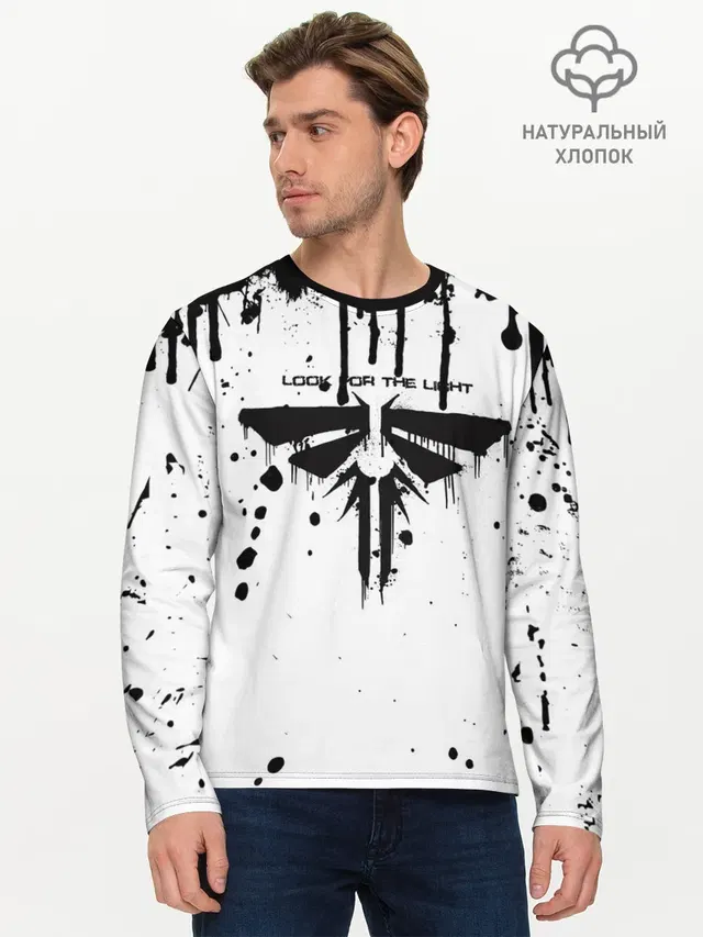 Мужской лонгслив базовый с принтом «Grunge style»