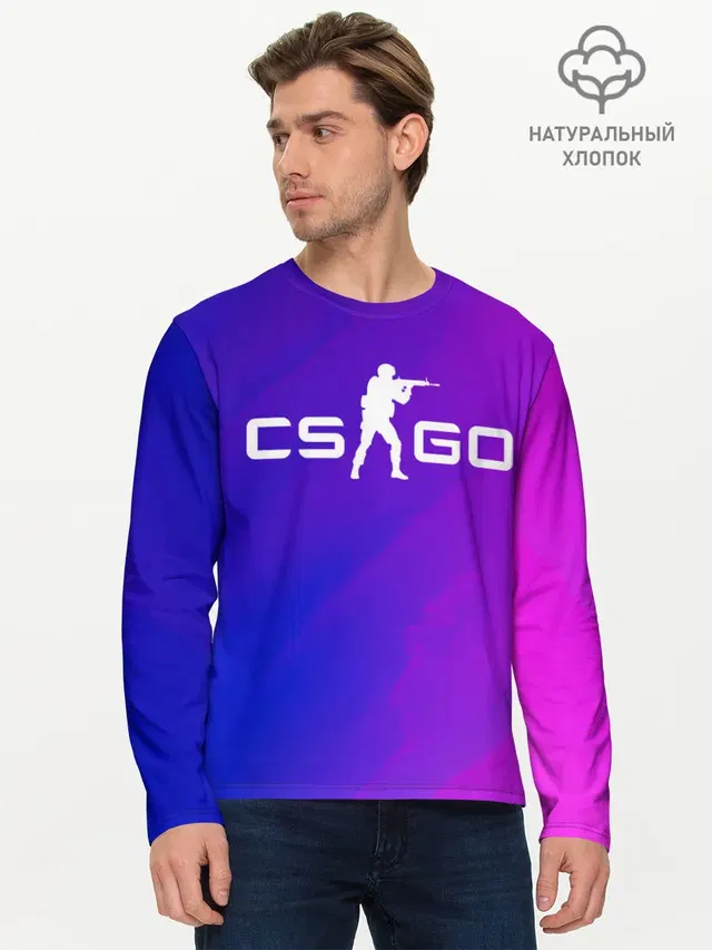 Мужской лонгслив базовый с принтом «Counter-Strike — CS GO»