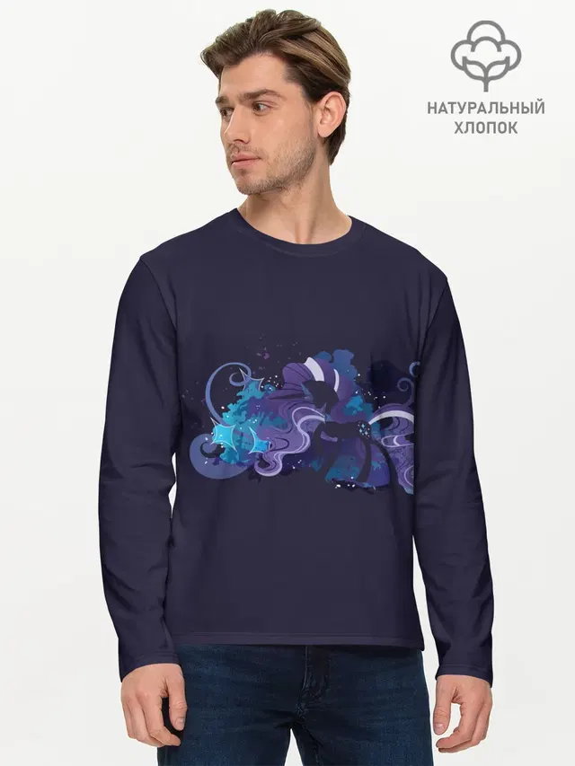Мужской лонгслив базовый с принтом «My Little Pony — Сумеречная пони»