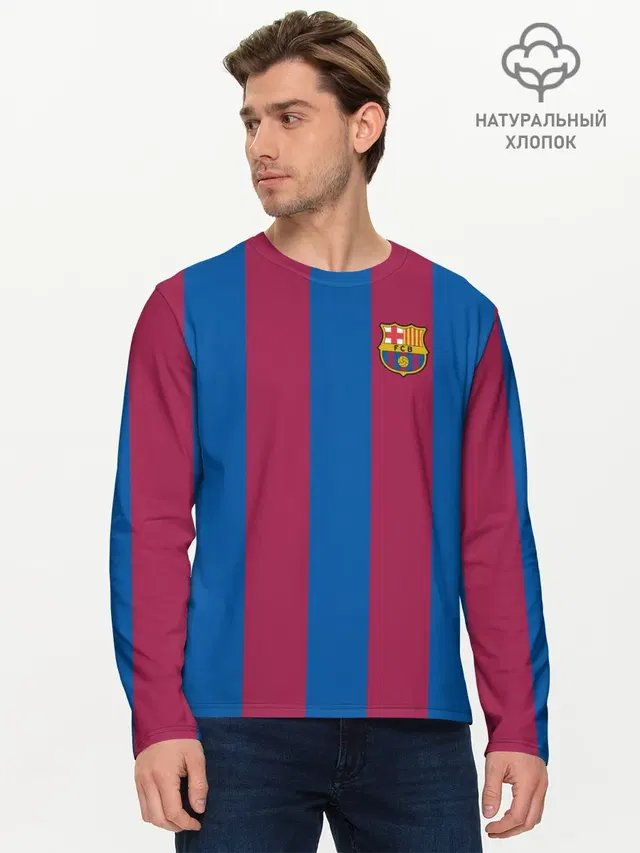 Мужской лонгслив базовый с принтом «Барселона — FC Barcelona 20/21»