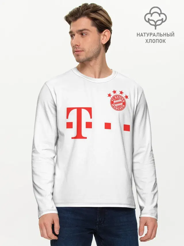 Мужской лонгслив базовый с принтом «21 — FC Bayern M?nchen 20/21»