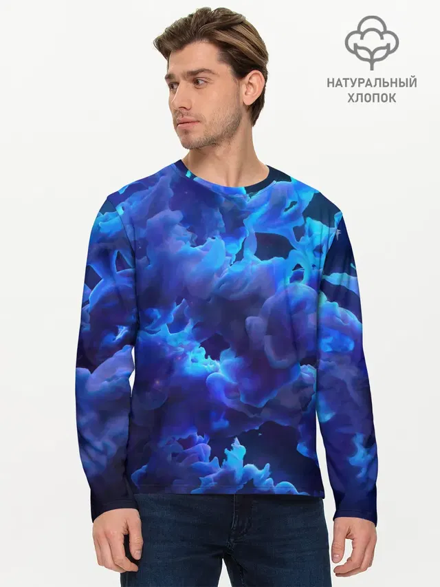 Мужской лонгслив базовый с принтом «Vaporwave»