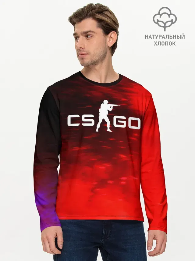 Мужской лонгслив базовый с принтом «Counter-Strike — CS GO»