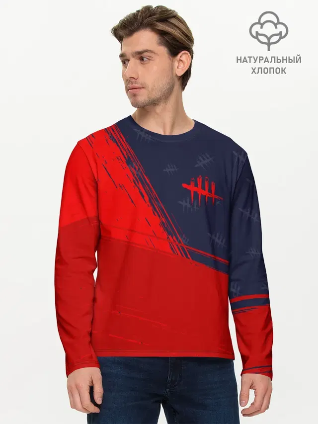 Мужской лонгслив базовый с принтом «Tally mark»