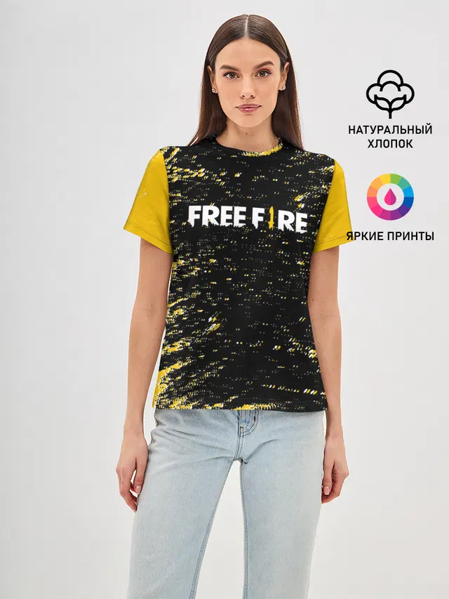 Женская базовая футболка с принтом «dagger — Garena Free Fire - День Booyah.»