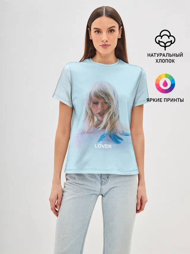Женская базовая футболка с принтом «Taylor Swift — TS Lover»