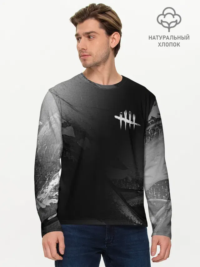 Мужской лонгслив базовый с принтом «tally marks»
