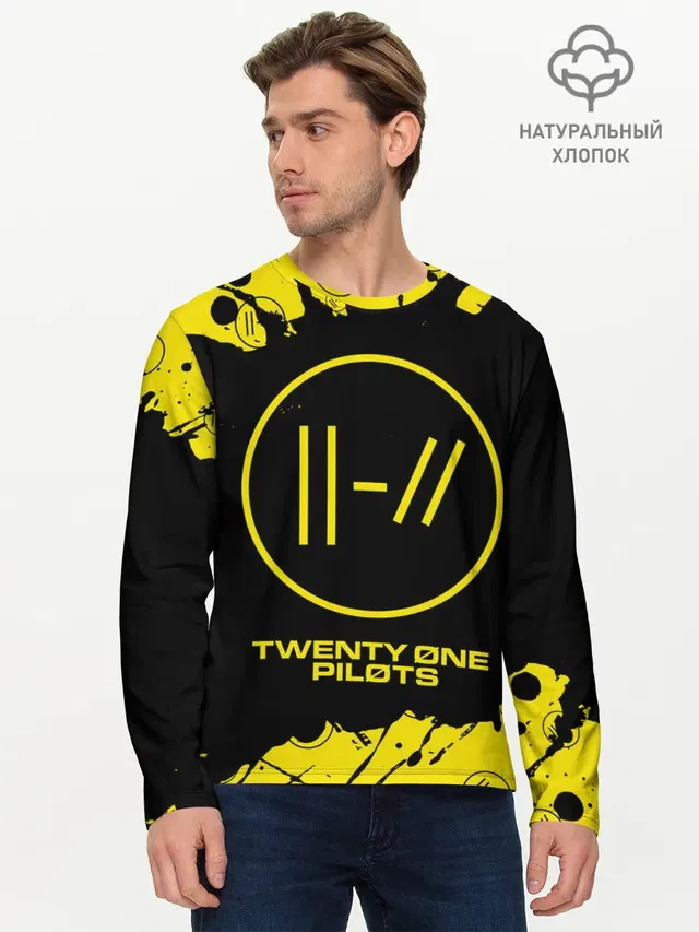 Мужской лонгслив базовый с принтом «Trench logo — 21 PILOTS»