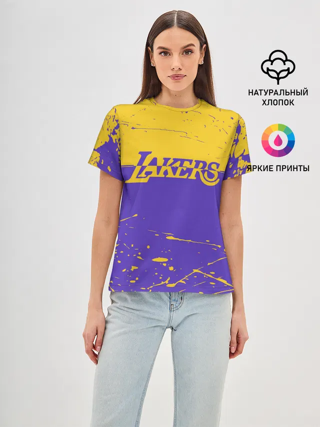 Женская базовая футболка с принтом «Лейкерс — Kobe Bryant - Los Angeles Lakers - NBA»