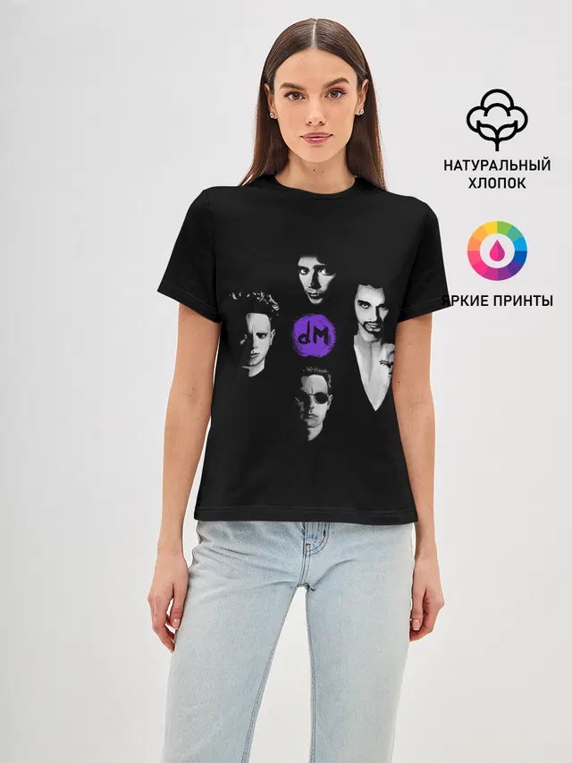 Женская базовая футболка с принтом «Depeche Mode — Depeche mode band»