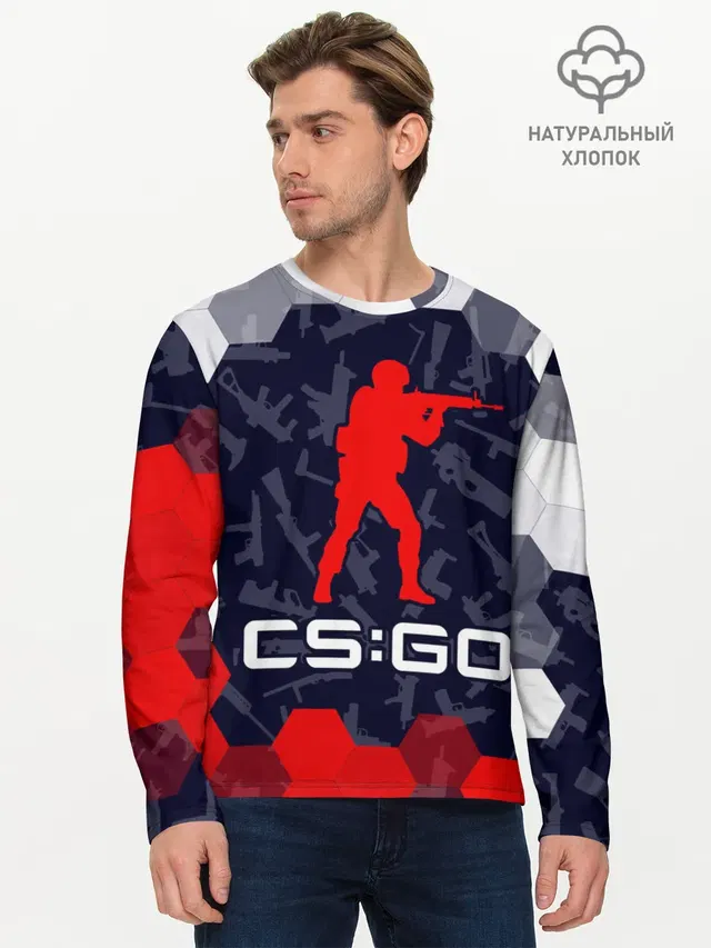 Мужской лонгслив базовый с принтом «Counter-Strike — CS GO»