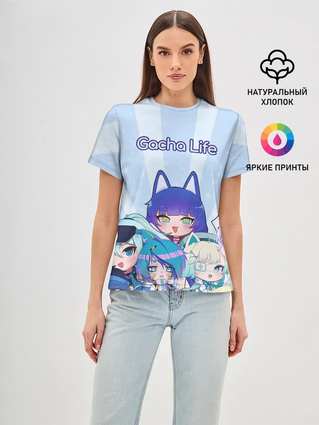 Женская базовая футболка с принтом «Gacha Club — Gacha Club Character»