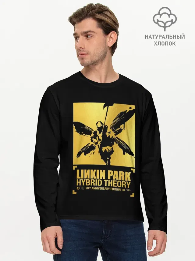 Мужской лонгслив базовый с принтом «Hybrid Theory 20th Anniversary»