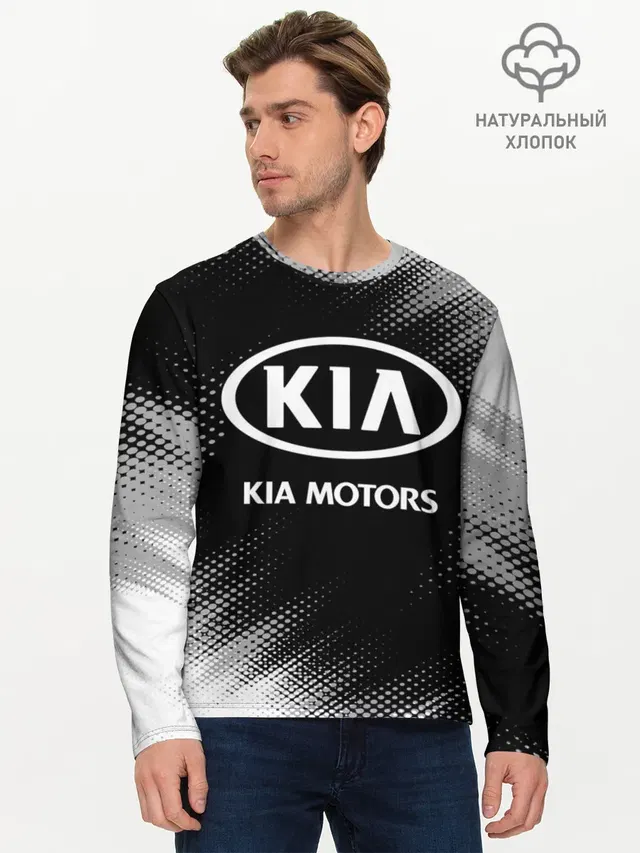 Мужской лонгслив базовый с принтом «Halftone»